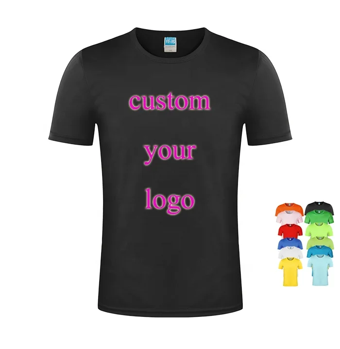 

custom logo plain color round neck cotton short sleeve dry fit t shirt