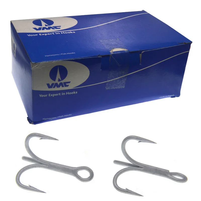 

VMC hooks 100pcs/pack Triple strengthened hook saltwater fishing hooks, Silver