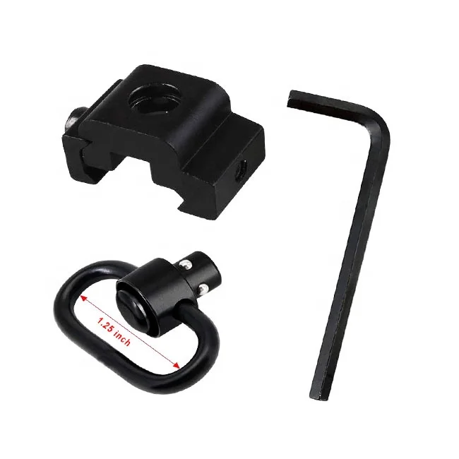 

360 Rotation 1.25'' QD Sling Swivels Mounts with Quick Detach Base Rail Mounted Push Button