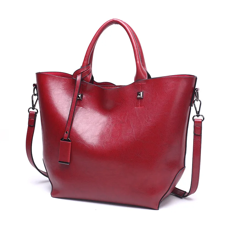 

2021 wholesale OEM ODM Custom large capacity Factory wholesale best selling with high quality burnished leather women tote bag