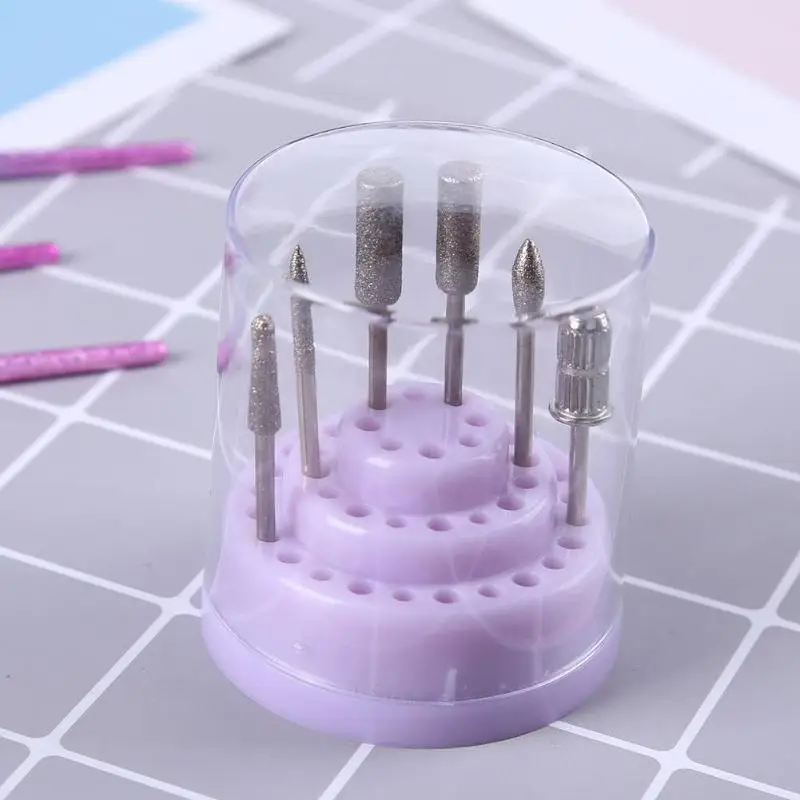 

1 Set 48 Holes Nail Drill Bits Holder Stand Display Tool Drill Bit Organizer Box Manicure Tool Container