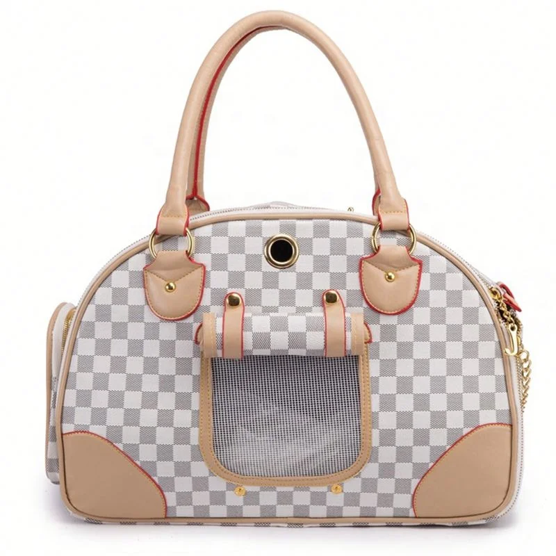 

Luxury Designer Brand Fashionable Leather Waterproof Dog Handbag Carrier