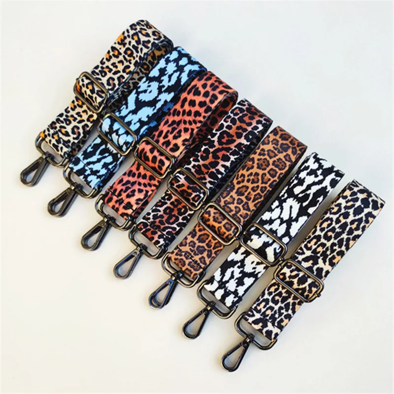 

New 5Cm Leopard Print Wide Shoulder Strap Women Bag Accessories Bag Long Single Shoulder Messenger Strap Crossbody