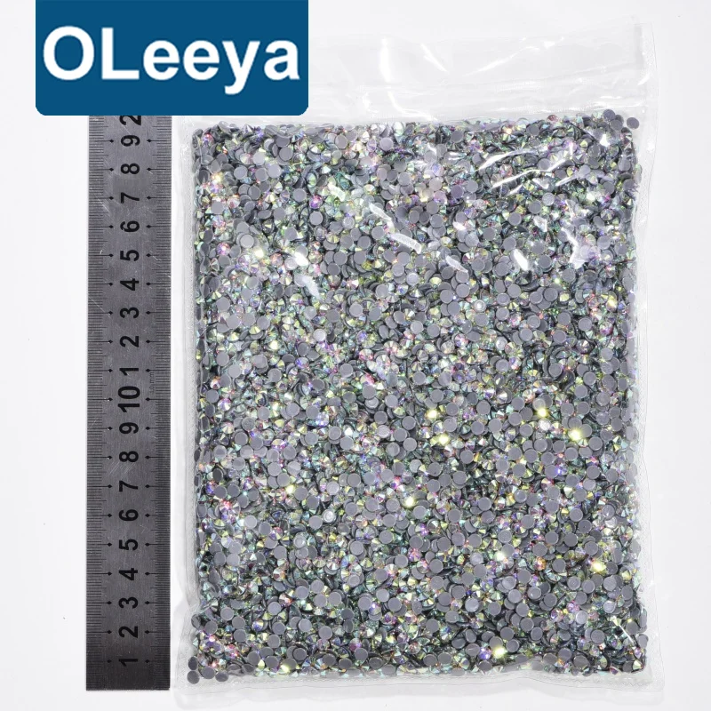 

OLeeya Hot Sale Large Package Crystals Glass Strass Hot Fix Gems Hotfix Rhinestones Hotfix Crystal With Glue For Dance Dresses