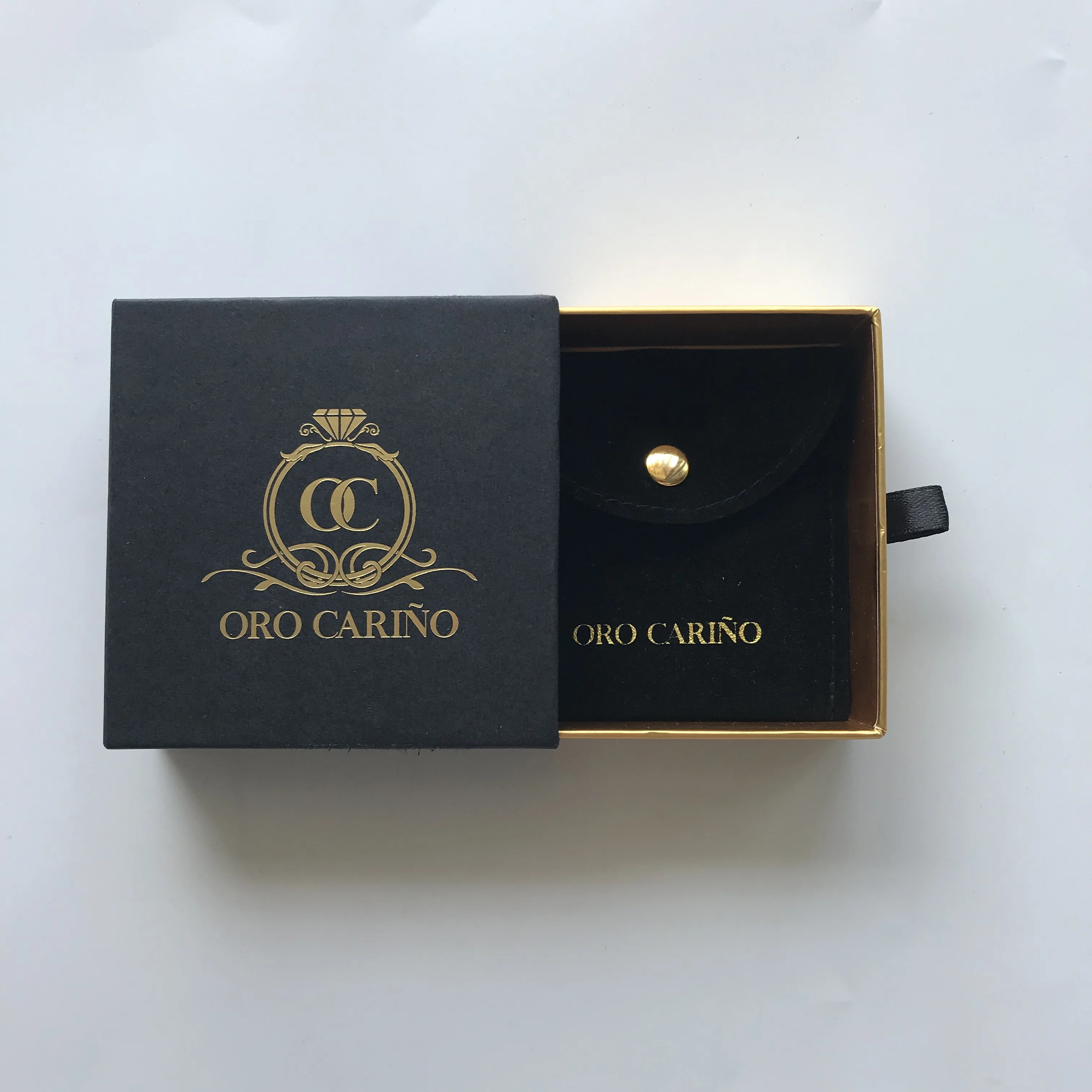 

Newest black jewelry box with pouch, Customization