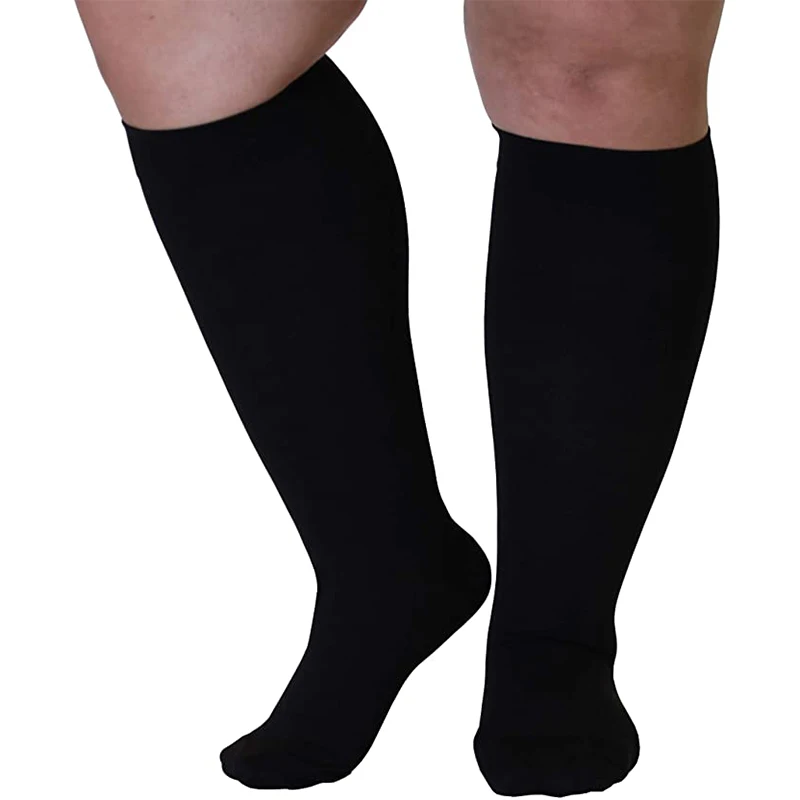 

20-30mmhg Knee High Socks Manufacturer Unisex Varicose Vein Compression Socks, Nude and black