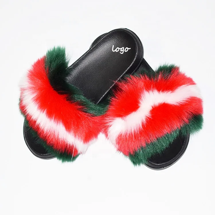 

Women Fur Slippers Fluffy Fur Sandals PVC Jelly Handbag Set Furry Fluffy Fur Slides