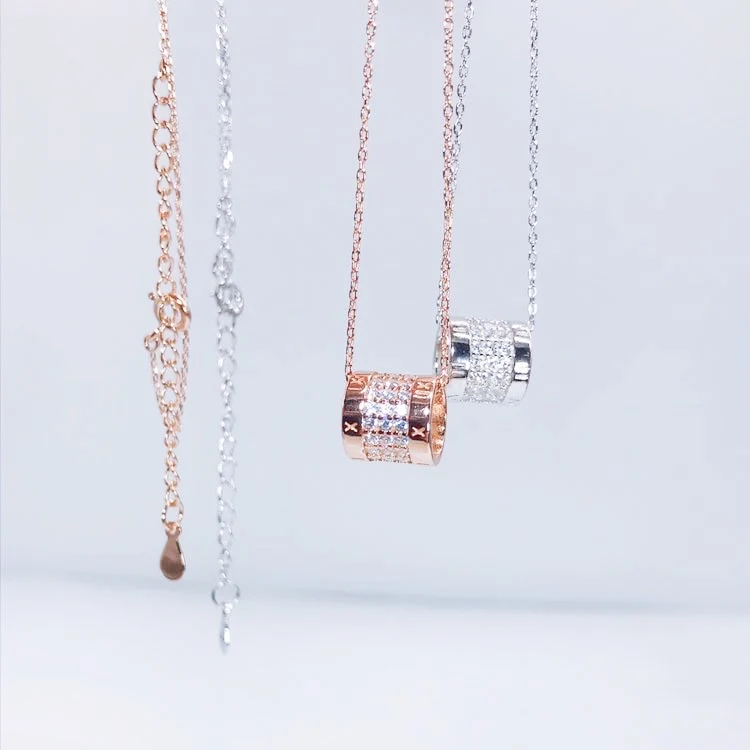 

925 silver 18k gold plated boutique rolling bead woman necklace for man