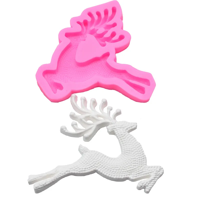 

DIY Baking Mold Fawn Elk Silicone Mold Sleigh Fawn Forest Cake Decoration Silicone Fondant Mold for Baking Pastry Accessories