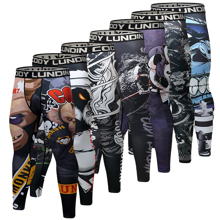 

Spandex Gym Wear For Men Workout Fitness Digital Printed Leggings