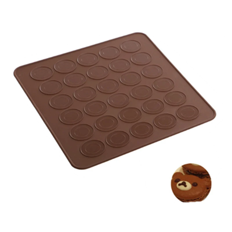 

134 silicone 30-hole macaron single side DIY table mat is easy to clean and reuse, soft and easy washing, heat proof cake mold