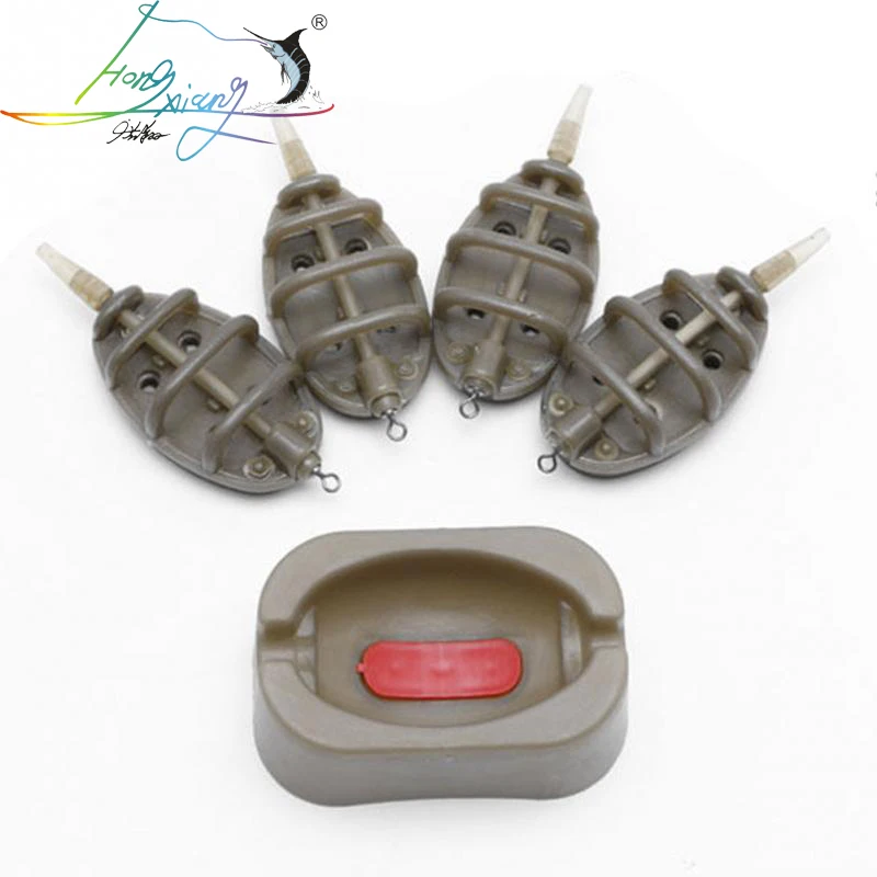 

Fishing Feeder Quick Release Mould set Carp Terminal Tackle 4 Feeders and 2 Method Moulds 15g 20g 25g 35g/30g 40g 50g 60g, Black