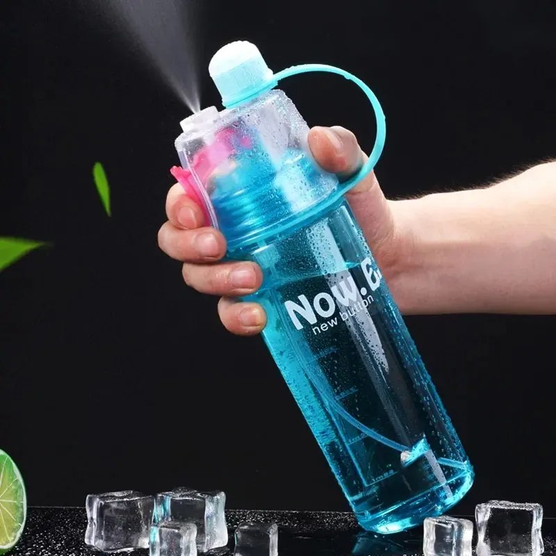 

400ml 600ml Custom Logo Printing Mist Spray Plastic Sports Water Bottle