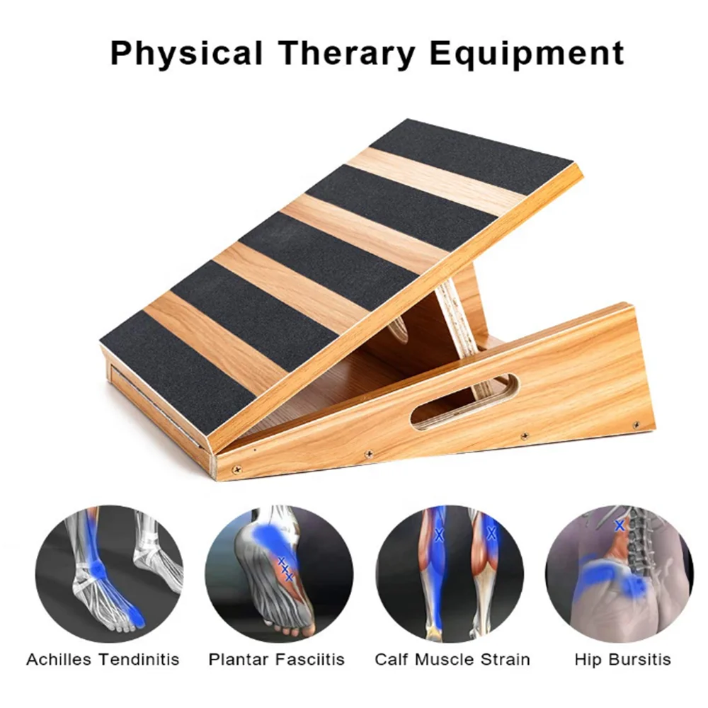 Professional Wooden Slant Board Adjustable Incline And Calf Stretcher