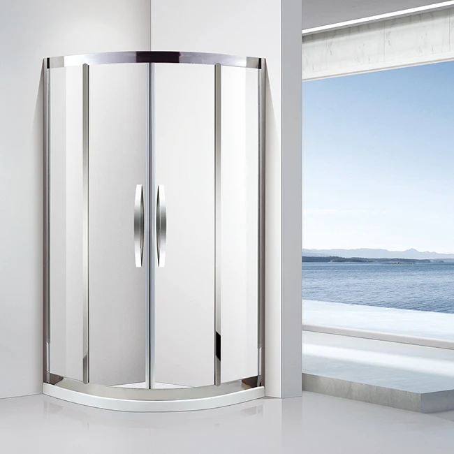 semi-circle shower enclosure Custom Made 304SUS Tempered Glass Shower Door hotel luxury simple shower room