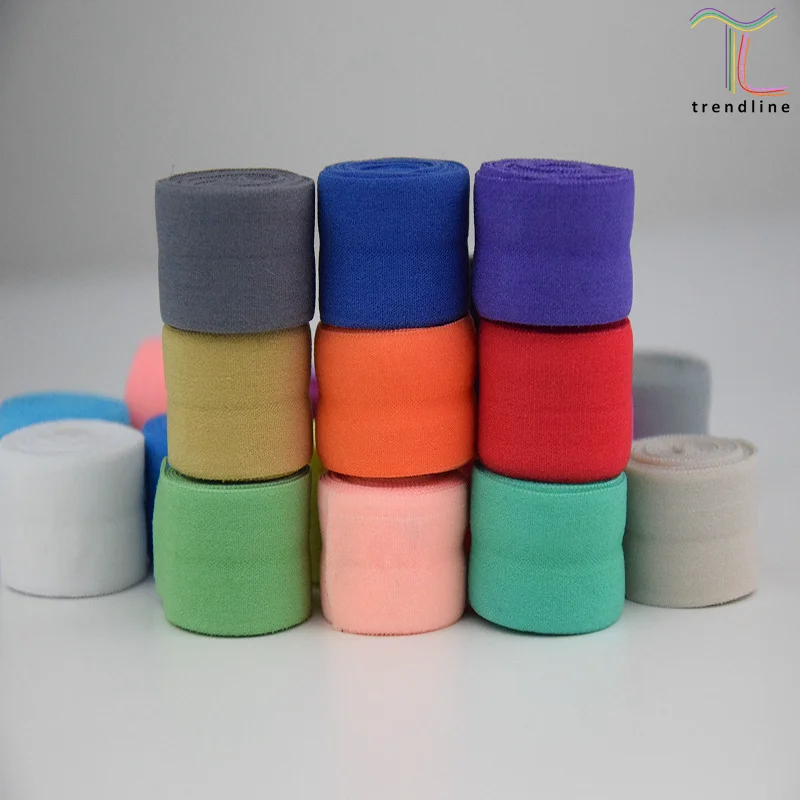 Colored Soft 20mm Edging Banding Piping Tape Fold Over Elastic Band For 