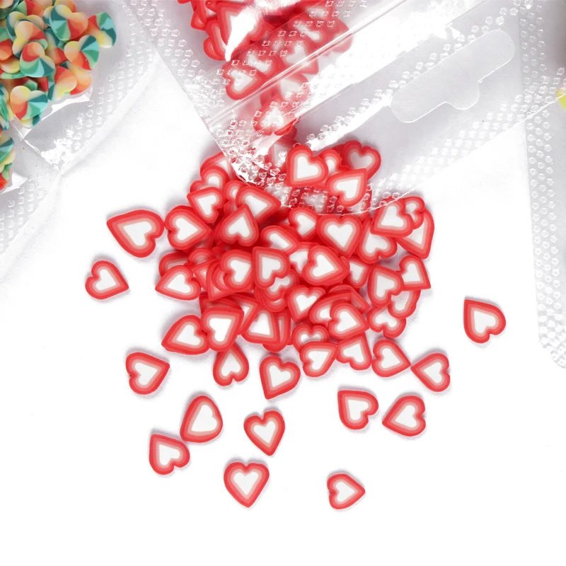 

Love Nail Art Sequins Pink Flake Nails Decorations Clay Slice Gems Valentine's Day Manicure Design Professional Accessories Tool, Red pink green color