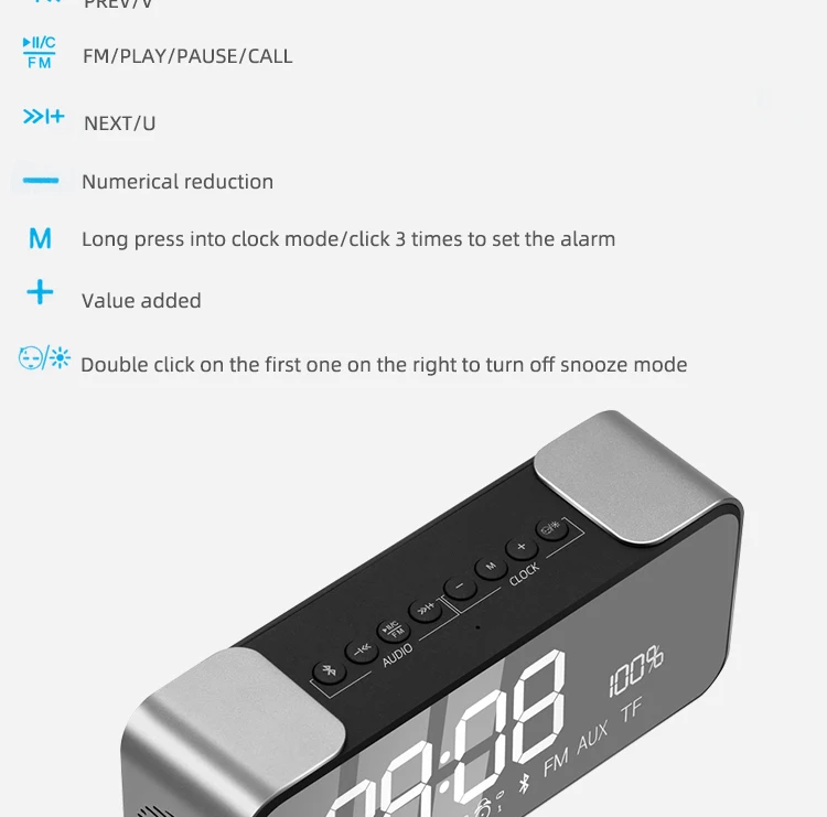 Home use audio system sound wireless bluetooth clock speaker - ANKUX.COM