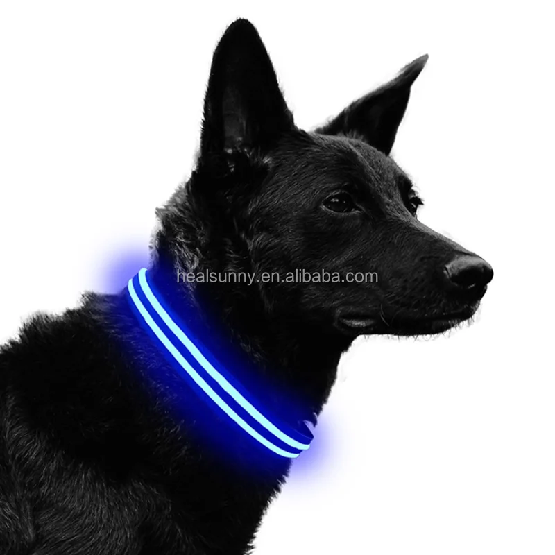 

USB rechargeable weatherproof led pets dog collar safety light up puppy collars small moq accept customize, Red yellow blue green orange white pink