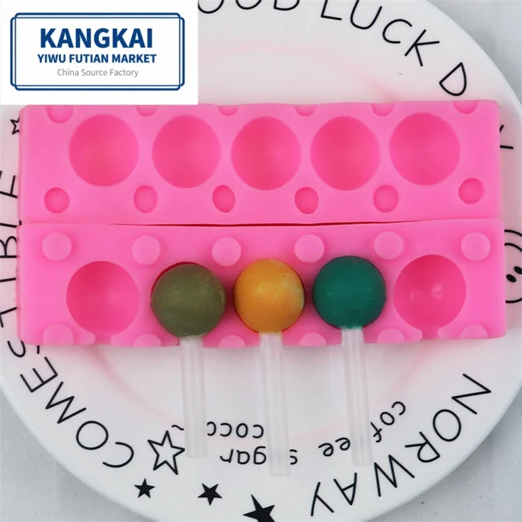 Hot Sale OEM Wholesale DIY Round Silicone Kitchen Baking Lollipop Chocolate Bar Candy Molds Food Grade Eco-Friendly Portable