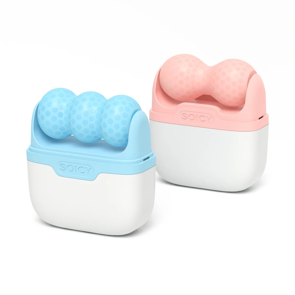 

Facial Ice Head Roller Cold Compress Instrument Facial Massage Care Beauty Ice Roller Equipment, Pink and blue