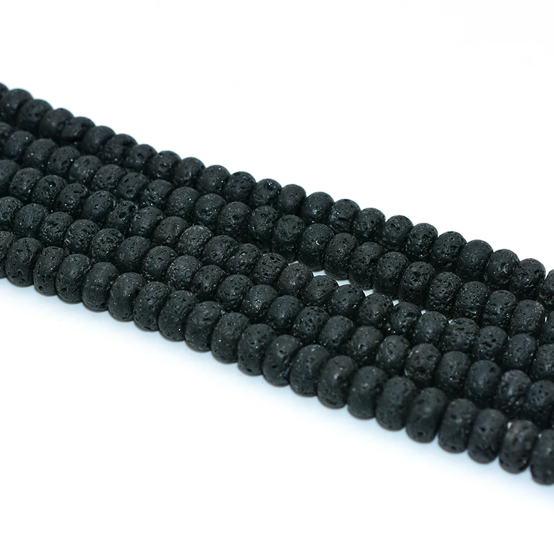 

Trade Insurance Gemstones Rondelle Spacer  Lava Abacus Beads, Black