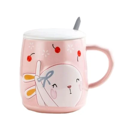 

Easter Gift Giveaway Porcelain Mug with Set Cartoon Rabbit Ceramic mug, As the picture show