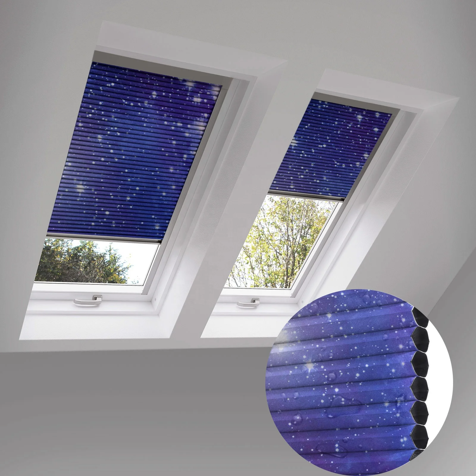 Water-proof Non-woven Blinds for Louver  Honeycomb Skylight Blinds Perfect Fit Cellular Window Blinds for Skylight
