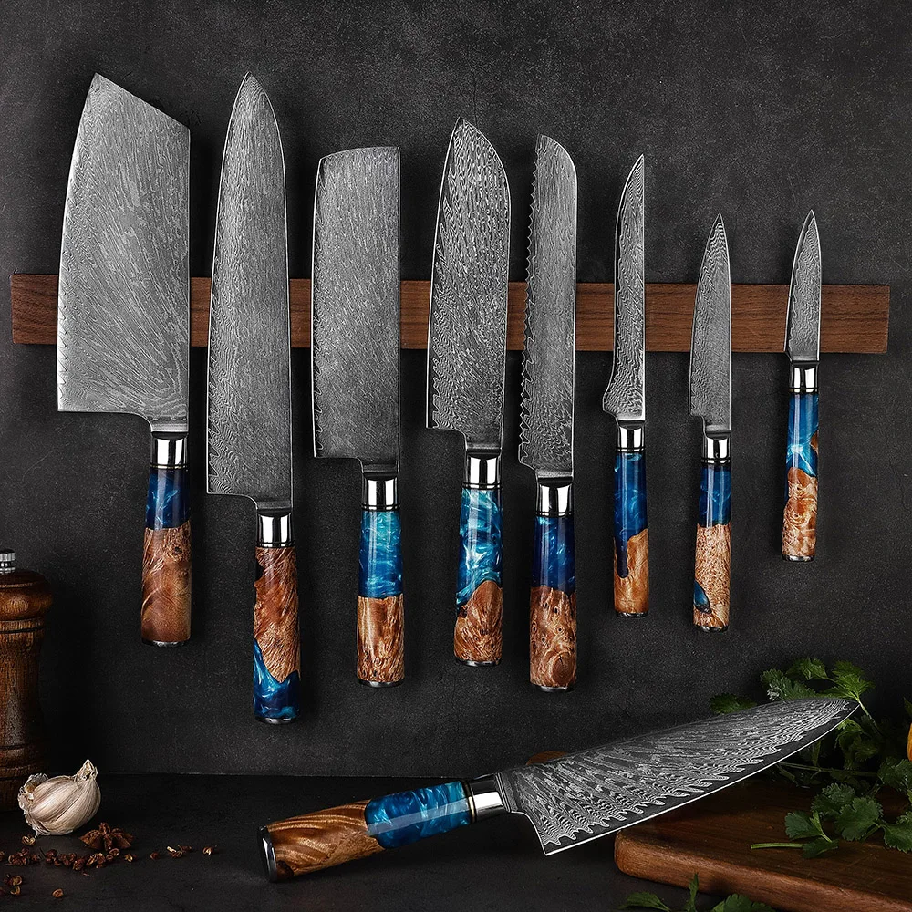 

Factory Carbon Steel 67 Layer Damascus Chef Boning Cleaver Kitchen Knives VG10 Japanese Damascus Knife Set