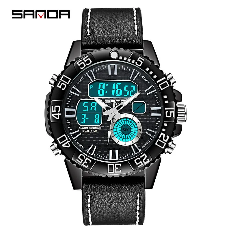 

2021 new military wind big dial tide men's watch male students fashion trend multifunctional digital waterproof electronic watch