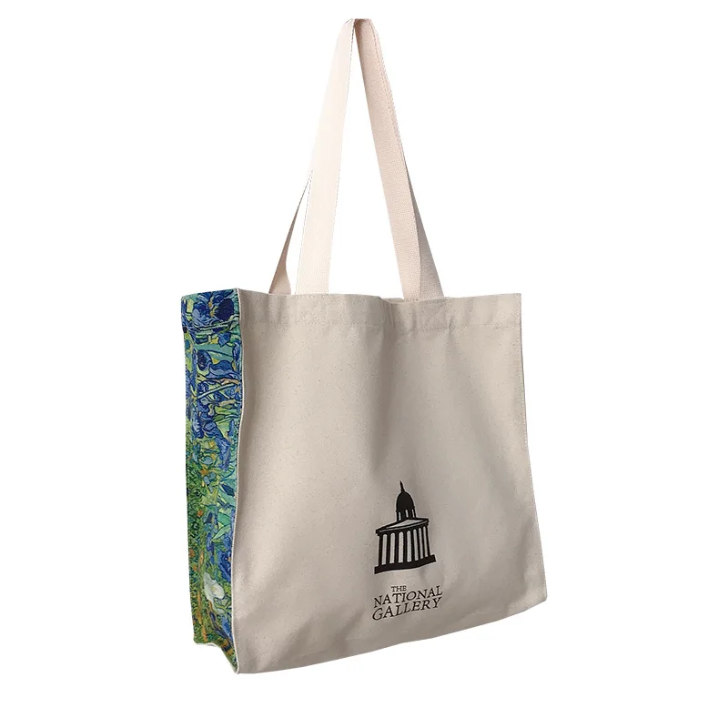 

Custom Market Tote Organic Hemp Cotton Reusable Shopping Bags Canvas Beach Bag