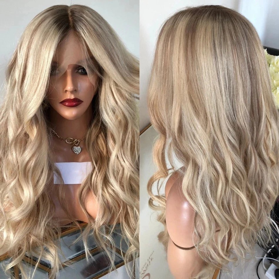 

straight light ash brown human hair lace front wigs, platinum ash blonde lace closure wig