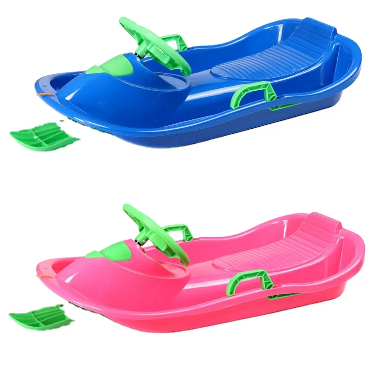 

High quality Plastic sled rotomolding snow sledge for children, Blue/red/orange/pink