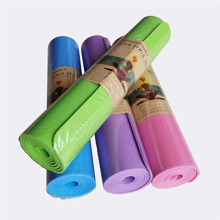 

Eco Friendly Travel Exercise Fitness Custom Logo Non-slip Camping EVA Yoga Mat, As picture