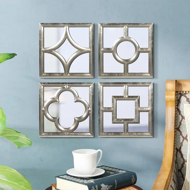40x40cm S4 European-Style Retro Decorative Mirror Porch Corridor Restaurant Combination Background Wall Hanging Dropshipping DDP