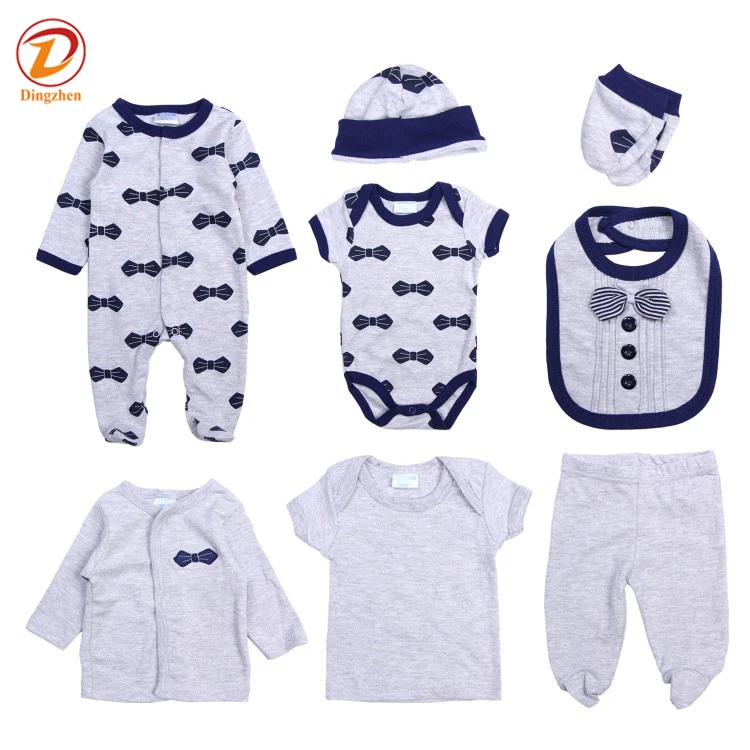 

Hot Selling Newborn Baby Clothes 8 Pieces Set 100% Cotton Colorful Printing, Cartoon