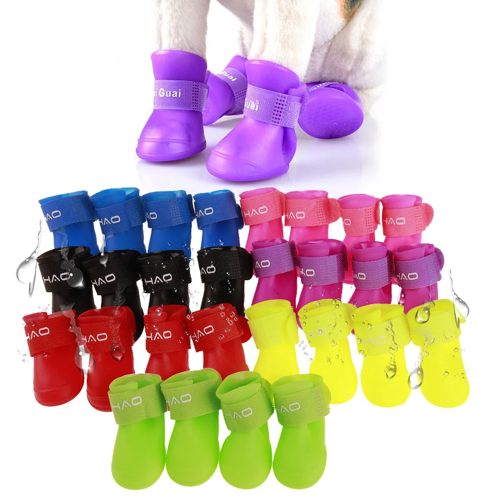 

Pet Antislip Waterproof Shoes Outdoor Rainboots Silicone Soft Rubber Rain Boot Dog Shoes, Customized color