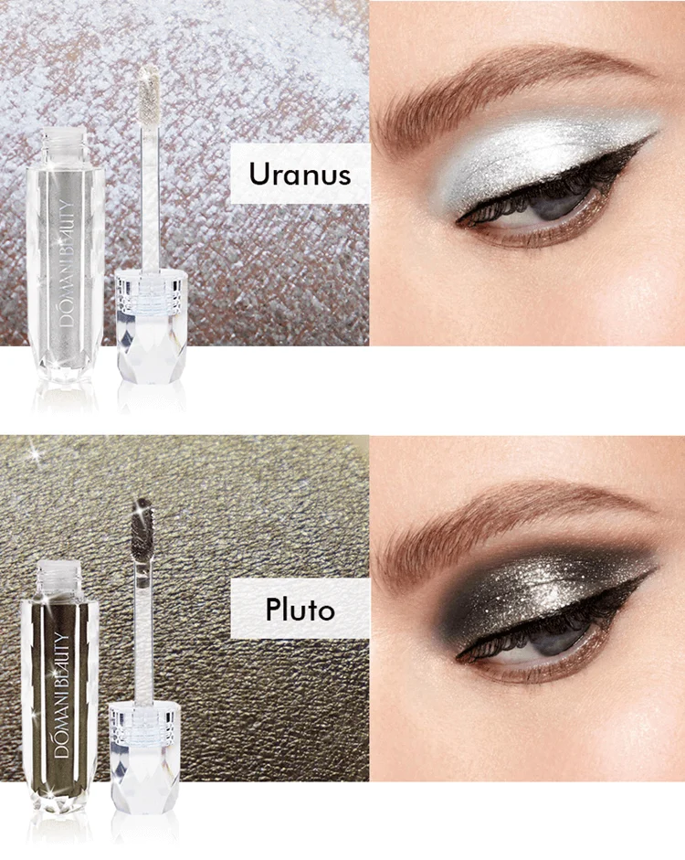 Domani Beauty Waterproof Shimmer Wholesale Custom Glazed Glitter Makeup Brush Private Label Single Liquid Eye Shadow Eyeshadow