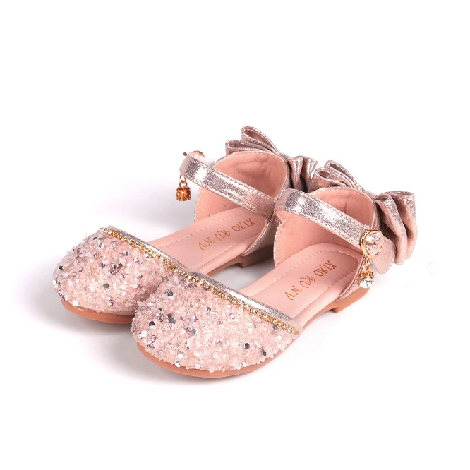 

new kids sandals Crystal glass flower girl princess shoes Korean comfortable lovely performance shoes