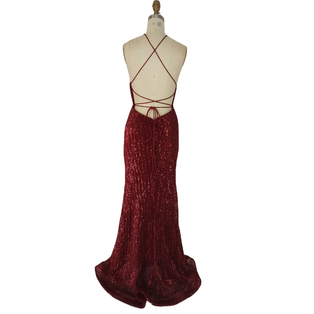 _20190912110330.jpgNew design Mexican style halter pleated sequin fabric ladies evening dress for party