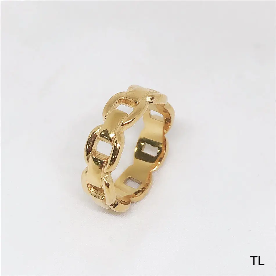

High quality gold plated 18k jewelry pvd 14k gold plated stainless steel waterproof designer Ring wholesale