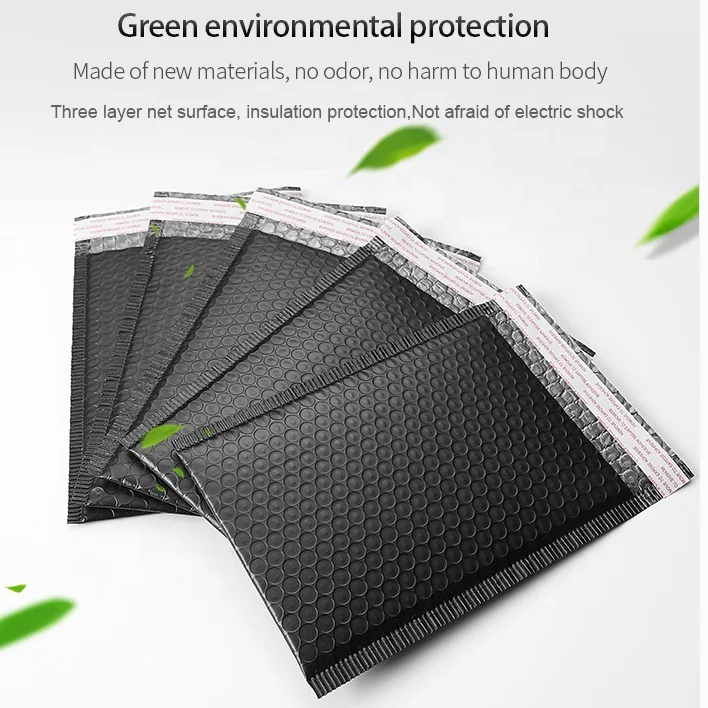 
Custom Printed Shipping matte black pvc plastic cosmetic Polymailer package envelopes mailer bubble bag 