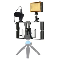 

High quality PULUZ 3 in 1 Vlog Video Rig Kits with Microphone + Cold Shoe Tripod Head for iPhone and other smartphones