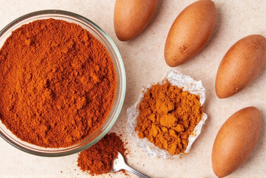 Spice jars and wooden spoons on kitchen counter
