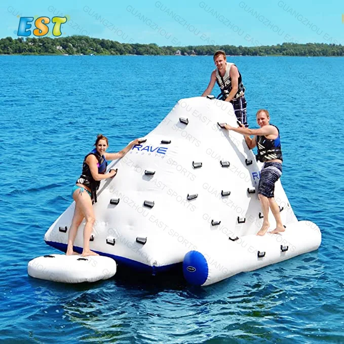 

Factory Wholesale Inflatable Floating Water Iceberg Pool lake Water Climbing Game, Blue, white, red, green or customized as request