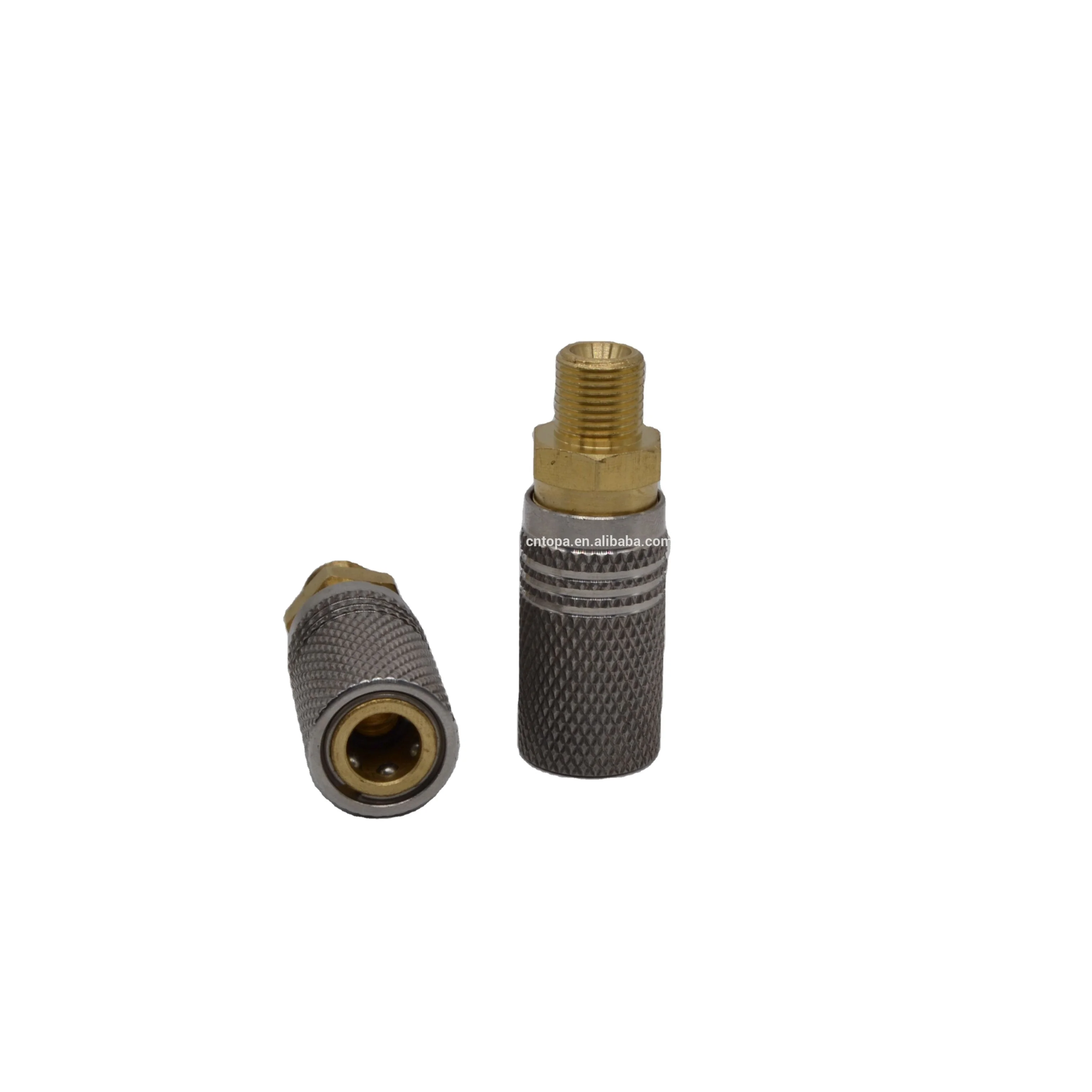 

Female quick fill adapter pcp air rifle parts high pressure 1/8 bsp npt with lengthen 8mm quick fill coupler, Yellow or silver