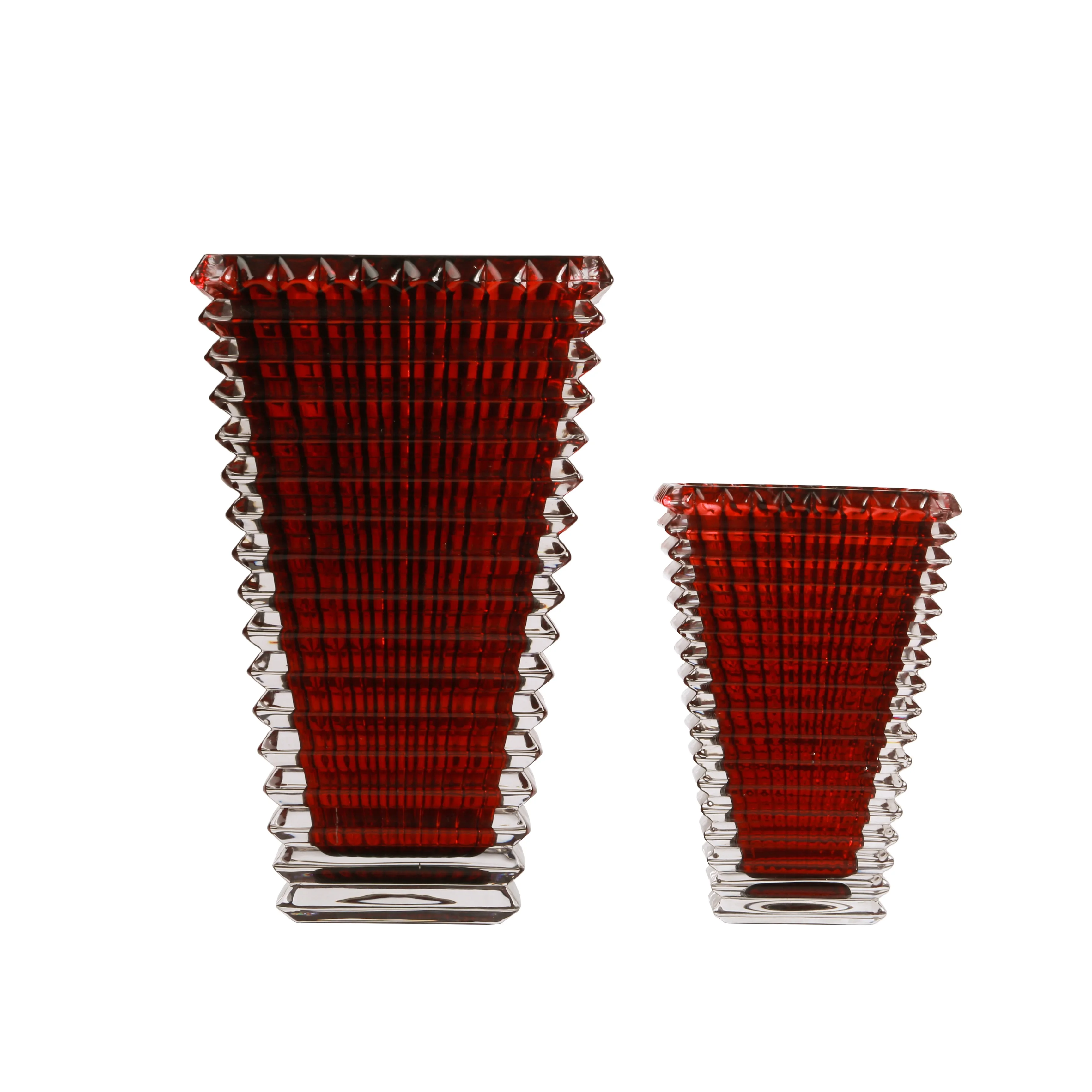 

Manufacturers selling high-quality color decorative glass bottles for home decoration red vases