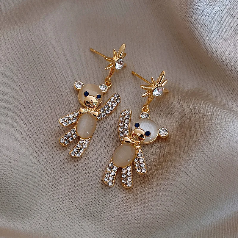 

fashion trendy jewelry opal animal cute earings for girls