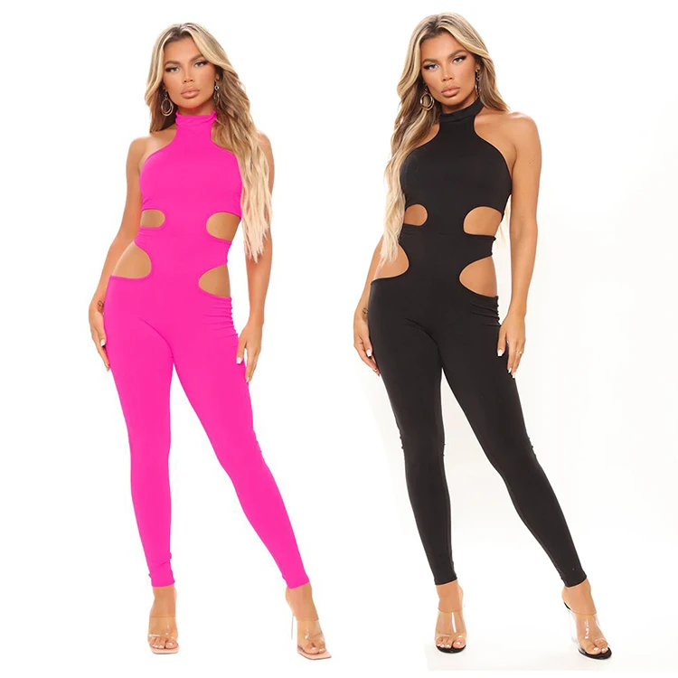 

z9102 Fashion Hollow Corset Jumpsuit Fitted Bodysuit Jumpsuits For Women Sexy