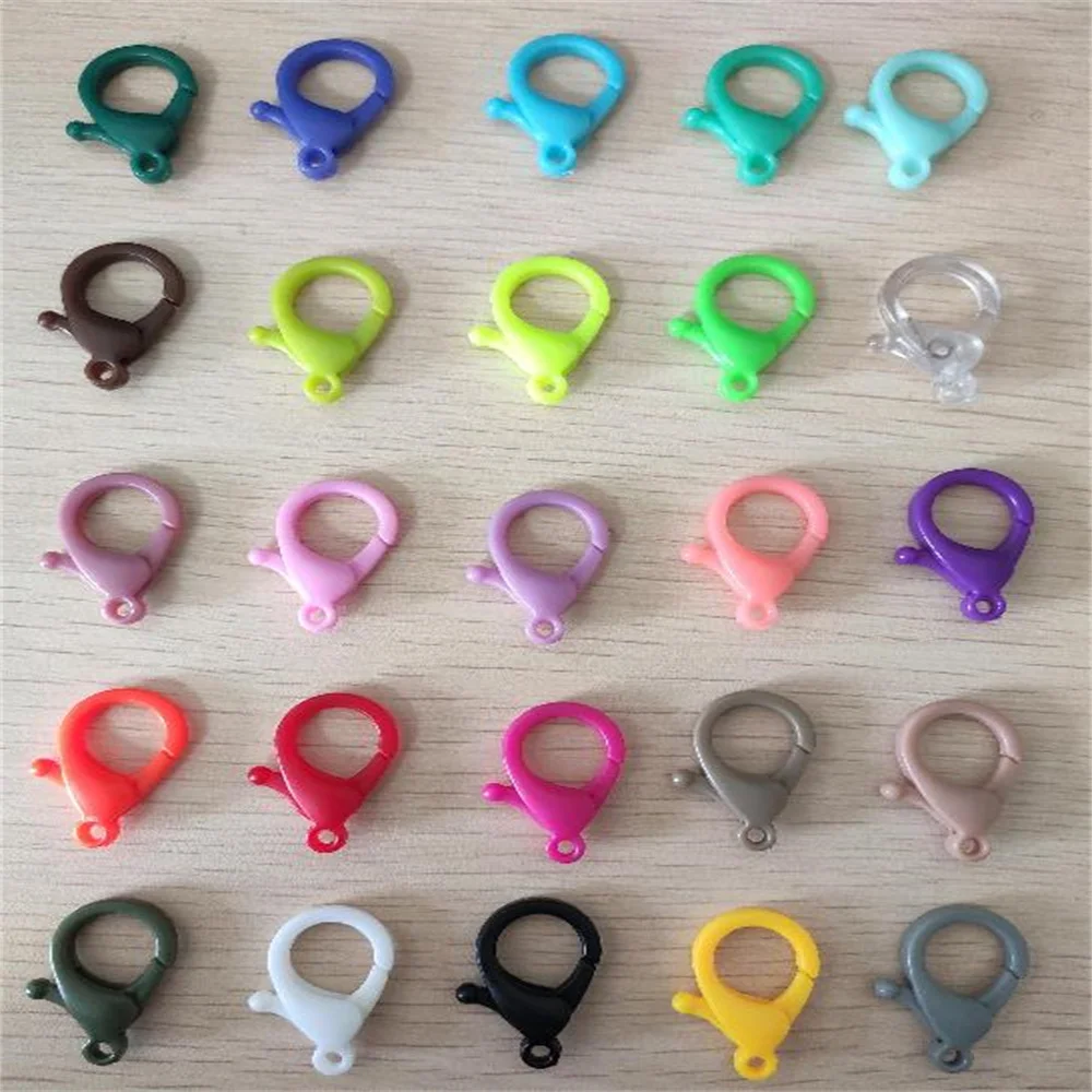 Colorful  Plastic 25mm Lobster Clasps Keychains Key Rings Accessories